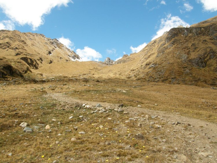 Allá arriba; luego del abra viene la bajada a Horno Pampa y después Totora